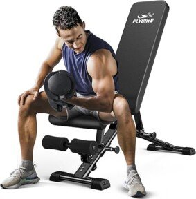 FLYBIRD Weight Bench, Adjustable Strength Training Bench for Full Body Workout with Fast Folding