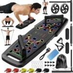 Push Up Board with Resistance Bands & Ab Roller Wheel.