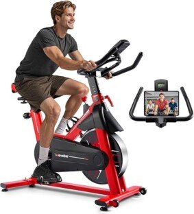 Exercise Bike, WENOKER Stationary Bike for Home/Indoor Cycling Bike, Indoor Bike with Silent Belt Drive, Heavy Flywheel and Digital Display for Home Gym Cardio Workout Training.