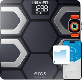 INEVIFIT EROS Bluetooth Body Fat Scale Smart BMI Highly Accurate Digital Bathroom Body Composition Analyzer with Wireless Smartphone APP 400 lbs 11.8 x 11.8 inch