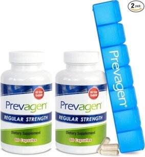 Prevagen Regular Strength 10mg, 60 Capsules |2 Pack| with Apoaequorin & Vitamin D and 7-Day Pill Minder