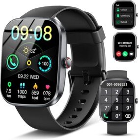 Smart Watch(Answer/Make Call), 1.91" Smartwatch for Men Women,2025 Fitness Watch with 110+ Sport Modes, Fitness Activity Tracke with Pedometer/Sleep Monitor/Heart Rate/IP68 Waterproof, for Android iOS