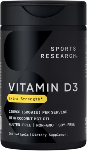 Sports Research Vitamin D3 5000iu (125mcg) with Coconut Oil
